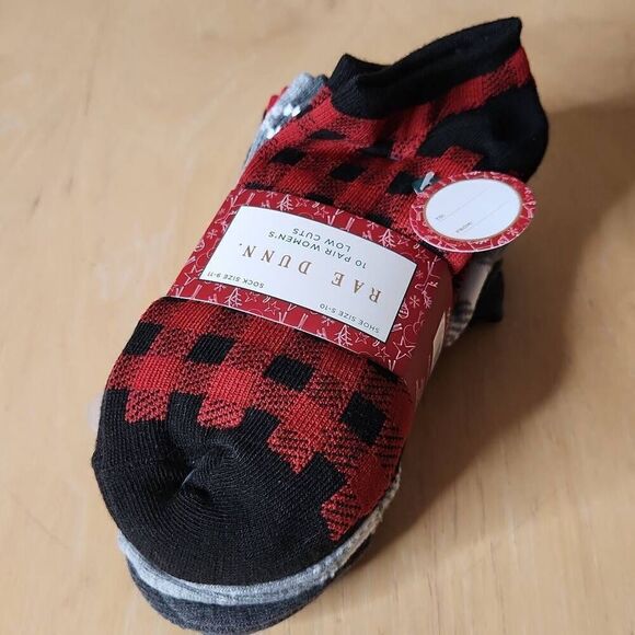Rae Dunn Christmas socks women's low cut 10 pairs - Picture 1 of 5